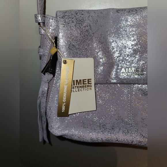 Aimee Kestenberg iridescent metallic light purple silver Bali crossbody … - Picture 5 of 9